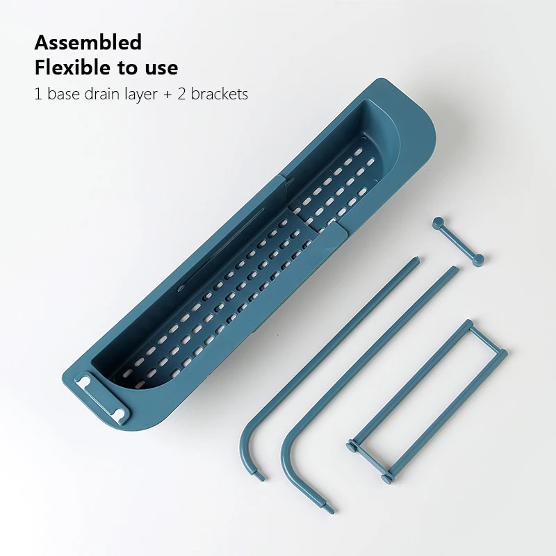 Телескопическая полка для раковины кухонная мыла губки регулируемый держатель