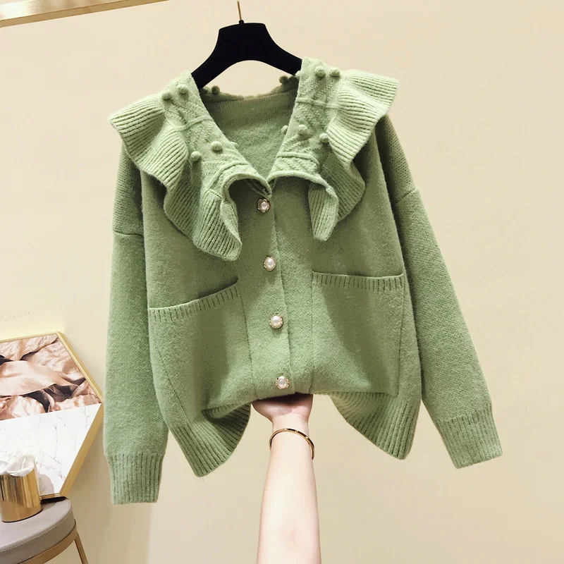 Новый осенне-зимний милый кардиган с большими карманами для студентов свитер