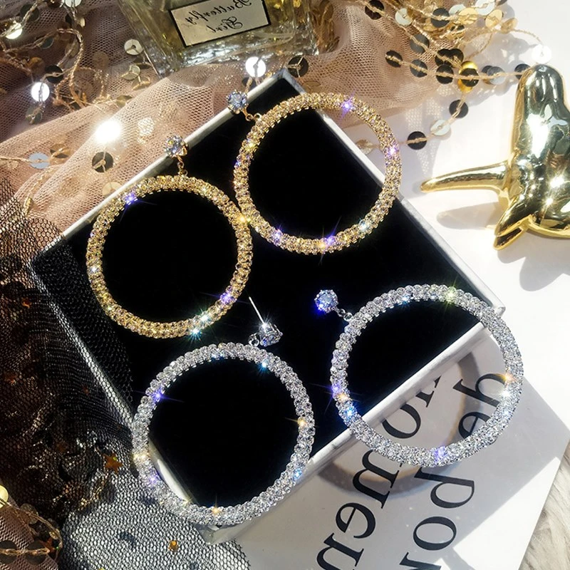 Модные геометрические серьги с кристаллами для женщин модные квадратные круглые