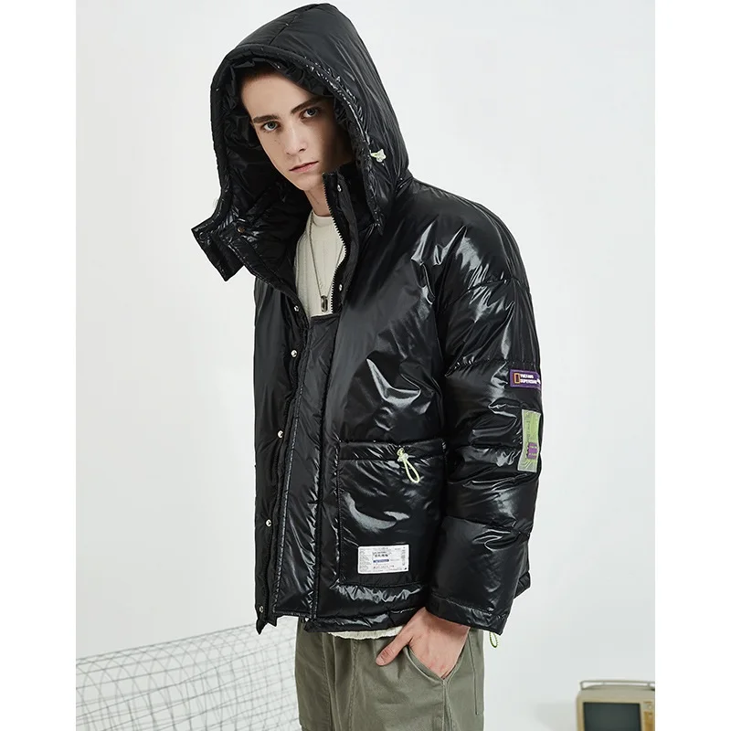 Парка на утином пуху Мужская повседневная верхняя одежда плотный пуховик модная