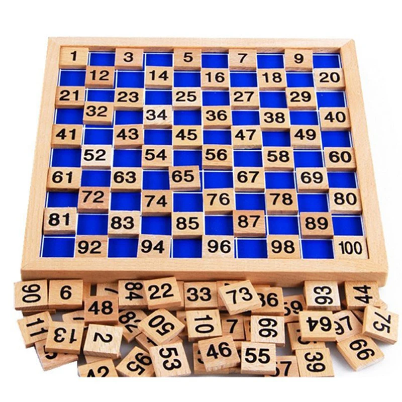 

1 Набор обучающих деревянных игрушек по методике Монтессори для детей, детские игрушки, 1-100 цифр, стол для обучения математике для детей