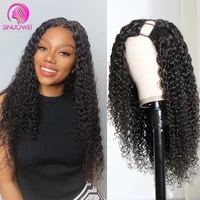 sinuowei curly u part wig human hair wigs for black woman 28 inch kinky curly hair wigs glueless natural cheap human hair wigs