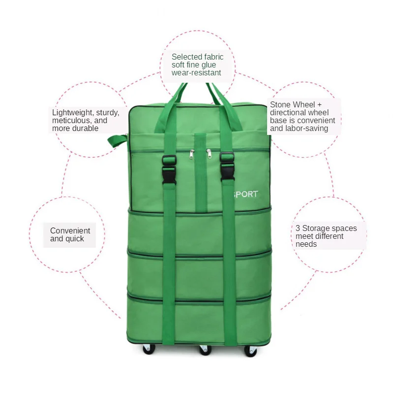 

Ladies Larger Capacity Luggage Bags Land Trips Backpacks With Wheels Clothes Organizer Men's Weekend Travel Storage Suitcases