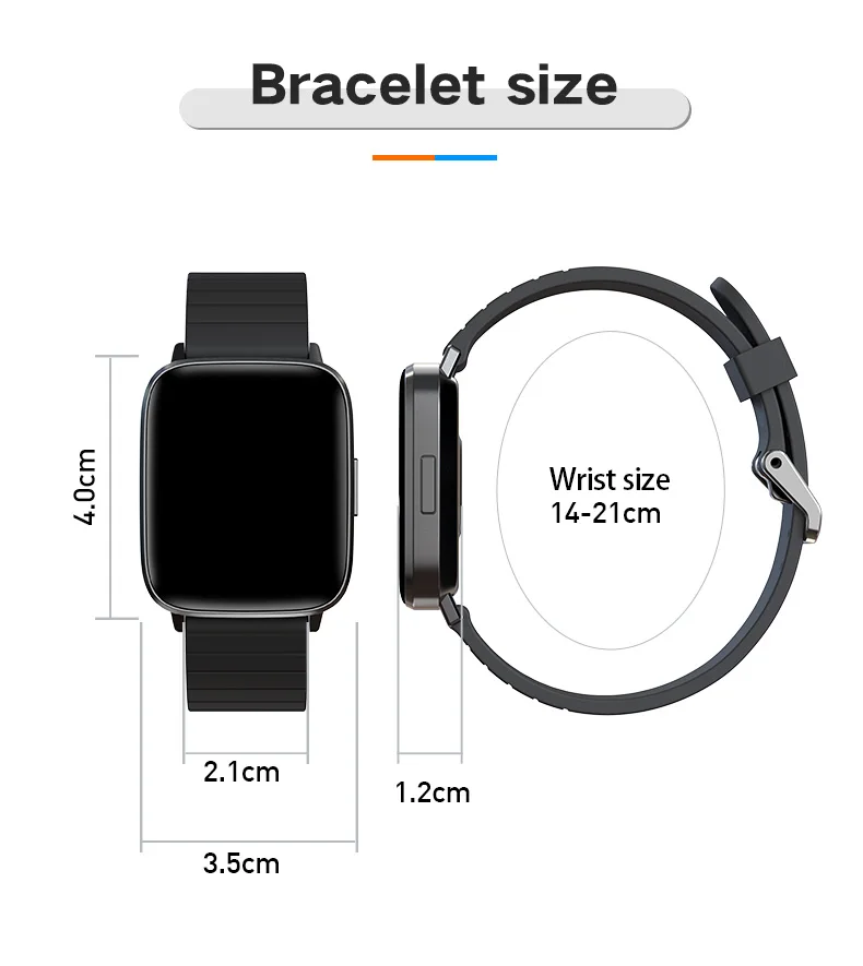 

Multifunctional Smart Watch Waterproof Exercise Heart Rate Blood Pressure Sleep Monitoring 2021 Full Touch Screen Smartwatch