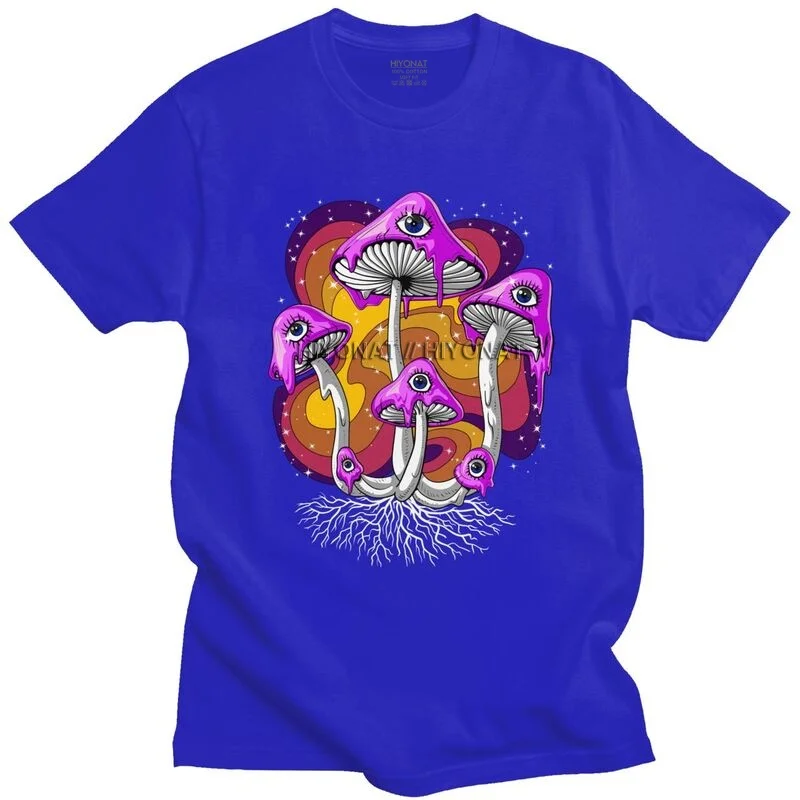 

2022 Psychedelic Psilocybin Harajuku T-Shirt Magic Mushrooms Tshirt Short Sleeved 100% Cotton T Shirt Summer Fungi Tees