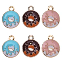 20pcslot 1518mm cute multicolor donut food charm pendant for girl earring bracelet handmade accessories sweet gift wholesale