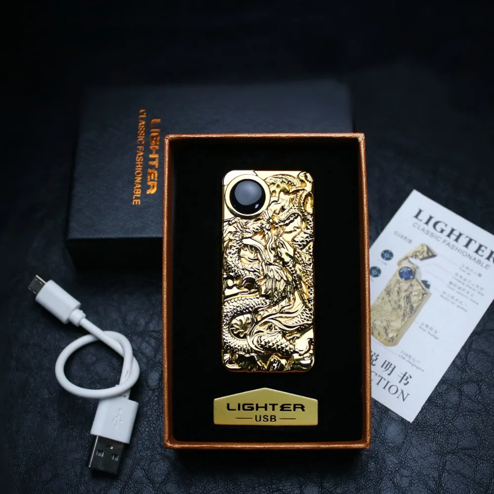 Индивидуальное зажигание и дисплей Power Arc Smart Gift Dual Dragon плазменная зажигалка | Дом