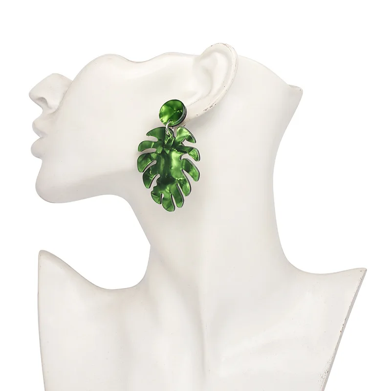 

New Exaggerated Leaf Shape Multi Layer Earrings Ladies Party Fashion Popular Personality Multicolor Earrings