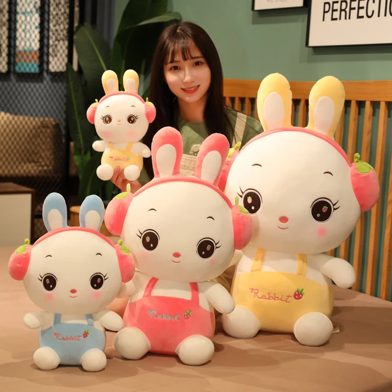 Kawaii Фруктовый кролик наушники фрукты Косплей плюшевые животные игрушка подушка