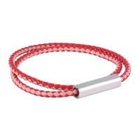 new red pink mix leather bracelets of women magnetic clasp multilayer braided rope bracelets female bracelets jewelry bb0617