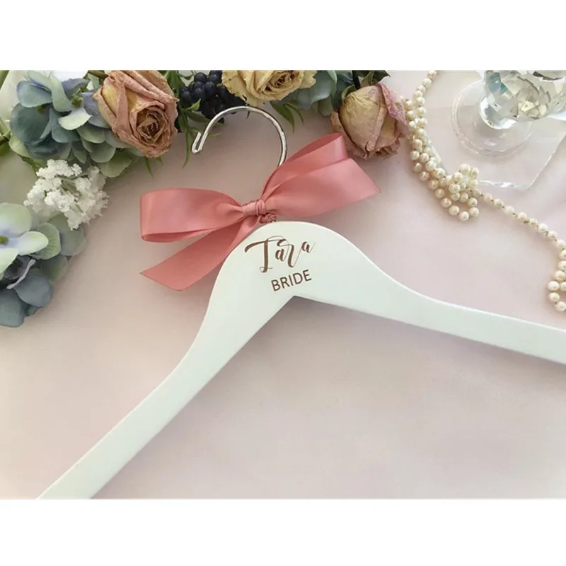 Деревянные Свадебные вешалки для невесты розовое золото на заказ с гравировкой