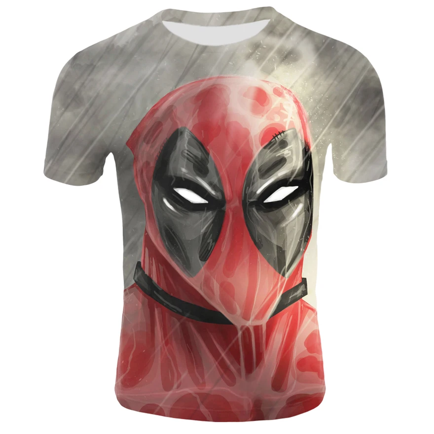 2019 Летний Новый Стиль 3D аниме печать дэдпул футболка Мужская модная с круглым