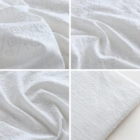 0 5meters 125cm wide white cotton fabric floral embroidery eyelet fabric for dressshirtsapparel sewing fabric