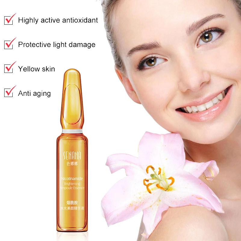 7 бутылок/комплект никотинамид отбеливающая лицевая сыворотка ампулы