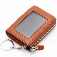 15pcs lot genuine leather mini change purse women coin holder keychain case