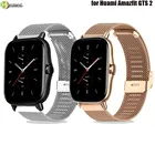Браслет Миланская петля из нержавеющей стали для Huami Amazfit GTS 2  GTR 2 band 20 22 мм, ремешок для Samsung Galaxy 42 мм 46 мм