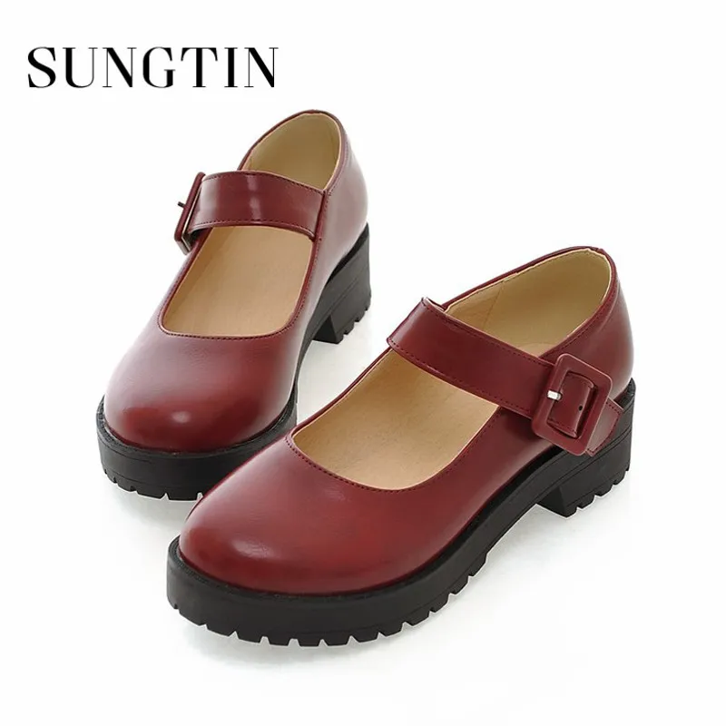 Sungtin высококачественные милые мягкие туфли в японском стиле Мэри Джейн женские