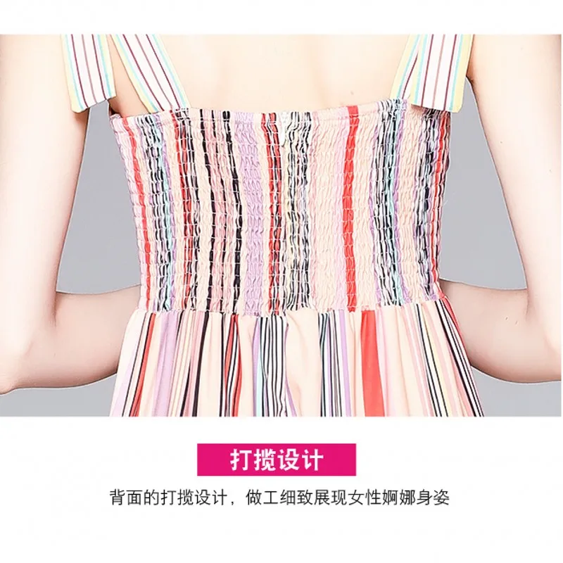 

New Arrival Runway High Quality Vintage Color Matching Simple Slim Lace Sexy Female Elegant Print Stripe Dress Vestido