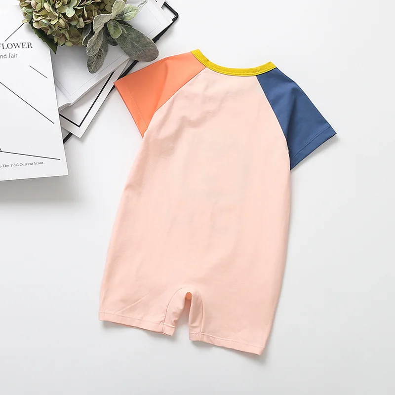 Комбинезон для новорожденных Летняя хлопковая одежда с короткими рукавами и