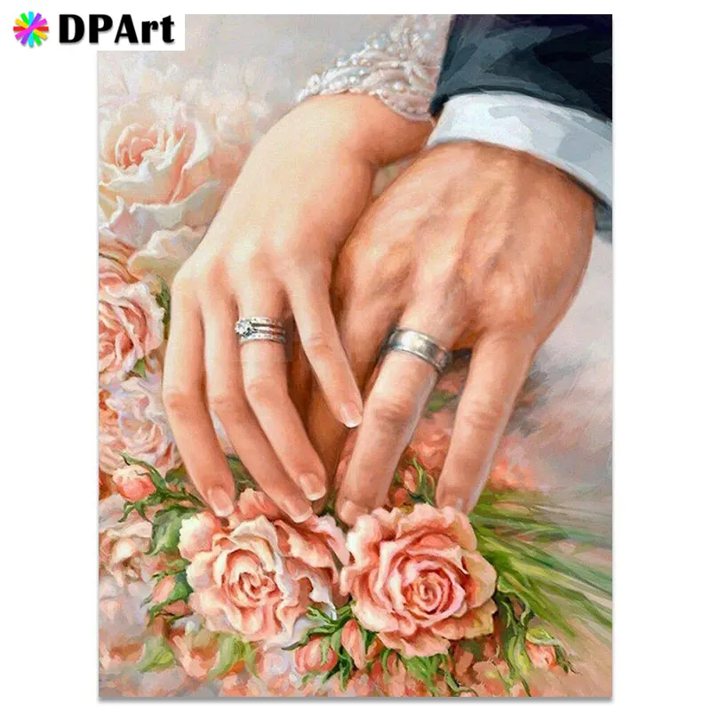 

Diamond Painting 5D Full Square/Round Drill Hand Flower Wedding Daimond Embroidery Painting Cross Stitch Mosaic Picture M966