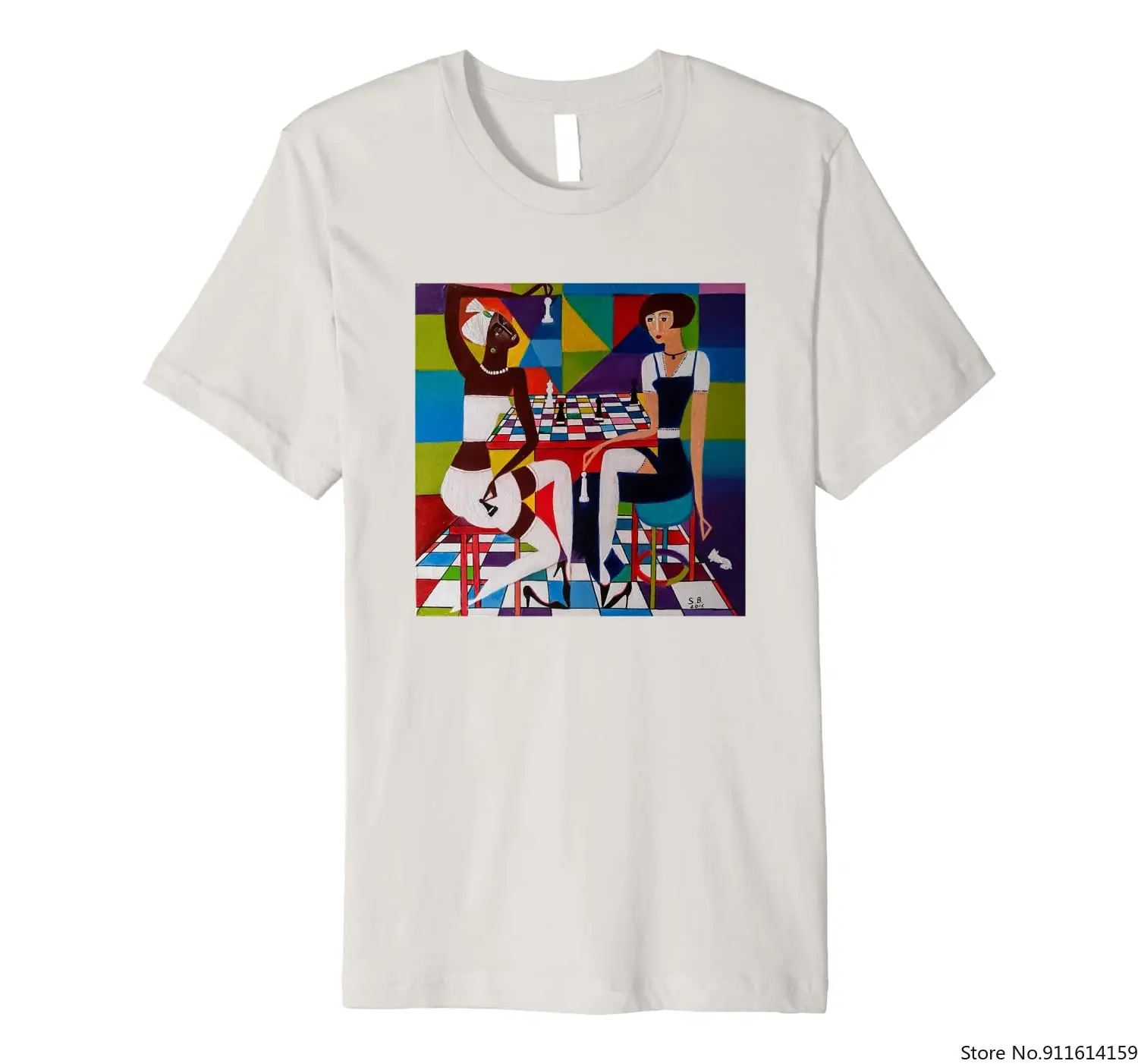 Шахматные девушки играют в шахматы и скрывают каплевидные изделия Премиум