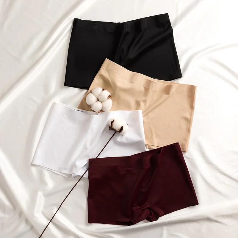 Женские Бесшовные трусы боксеры ROMEWEAR удобные нейлоновые шорты из ледяного шелка