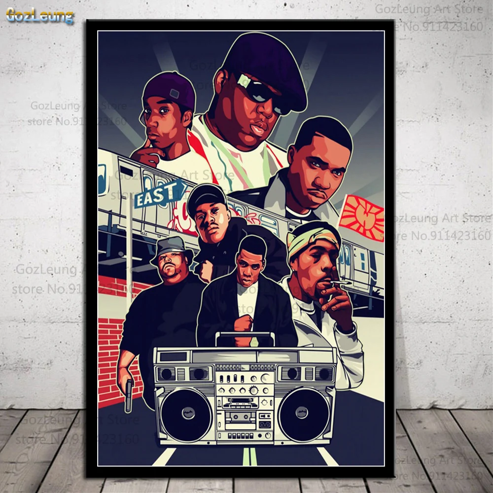 Настенное художественное изображение 2PAC западное побережье хип-хоп Бигги Смолс
