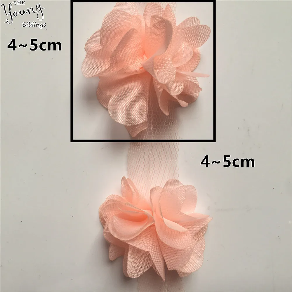1 ярд разноцветные красивые шифоновые 3D кружевные цветы кружевная отделка ткань