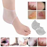 1pair 2colors silicone moisturizing feet care socks gel heel invisible patch anti blister friction foot care tool
