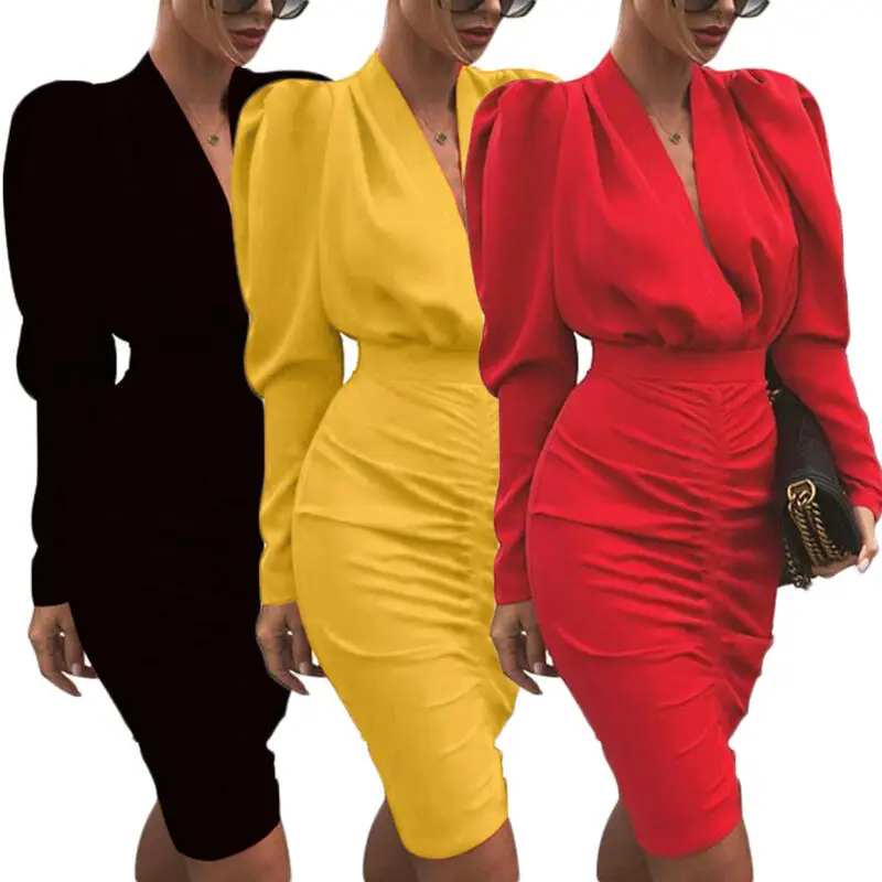 Размера плюс пикантные Для женщин V образным вырезом Обёрточная бумага Пышное