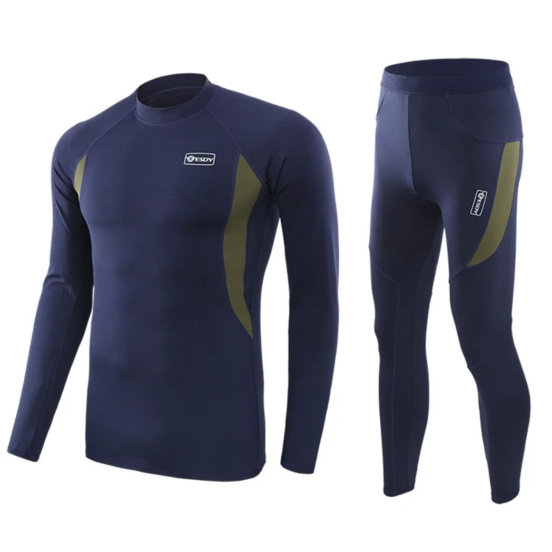 Термобелье зимние мужские кальсоны тонкие флисовые Компрессионные спортивные