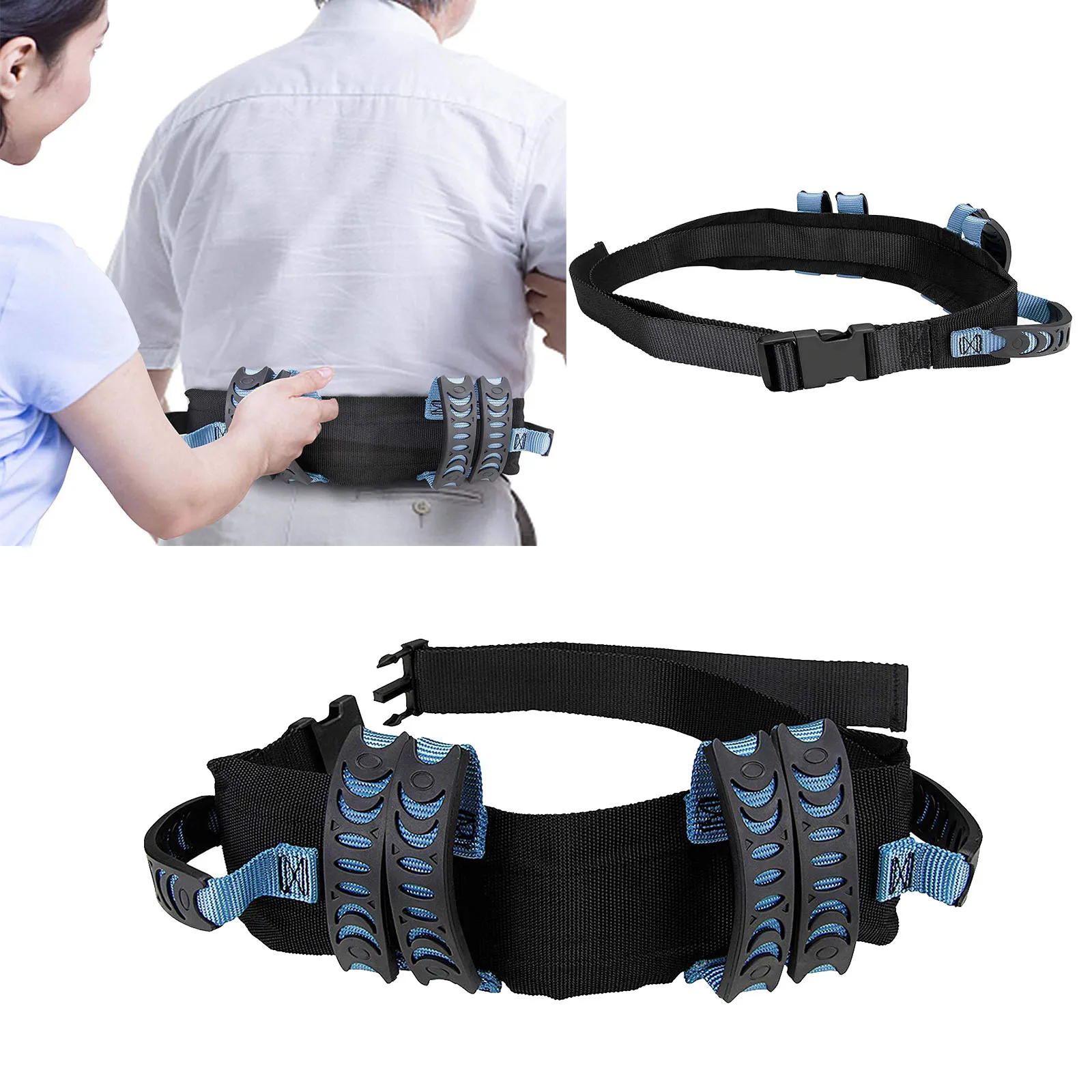 

Safety Transfer Gait Belt Quick Release Buckle for Patient Care Elderly Blue Walking Nursing Assist Straps Safety Gait Handles