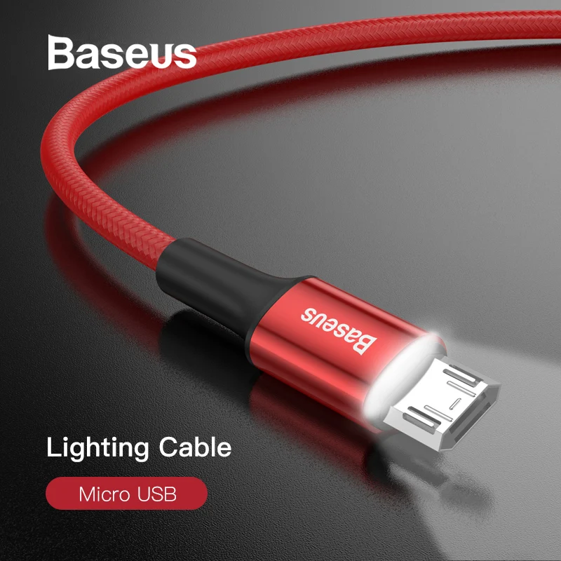 Baseus Lighting mi cro USB кабель для Xiaomi mi redmi note 4x5 pro USB зарядное устройство Синхронизация данных Реверсивный mi crousb кабель для samsung S7