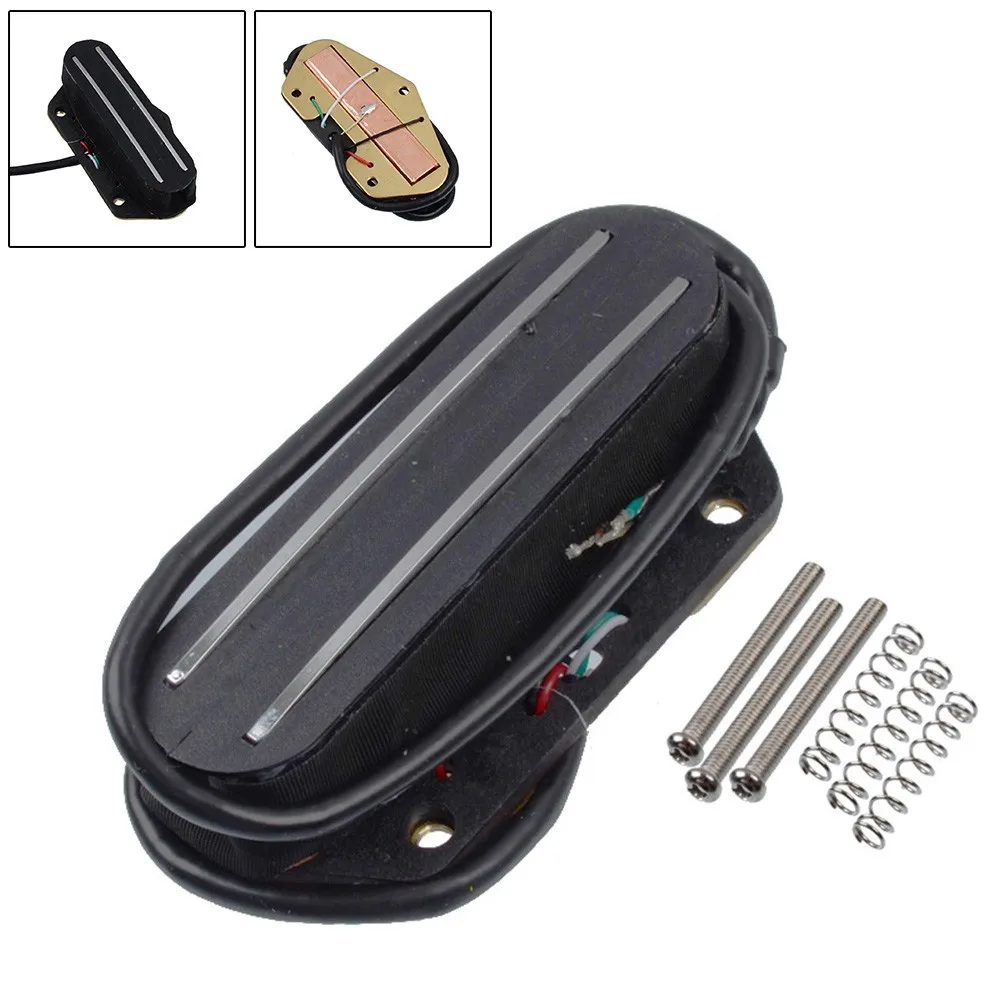 7.5k Electric Guitar Dual Rail Style Bridge Pickup Humbucker Pickup For Fender Tele Four Counduct With Shield Guitar Pickup tooyful black 6 saddle guitar pickup bridge with 6 vintage string guides for fender telecaster tele tl electric guitar parts