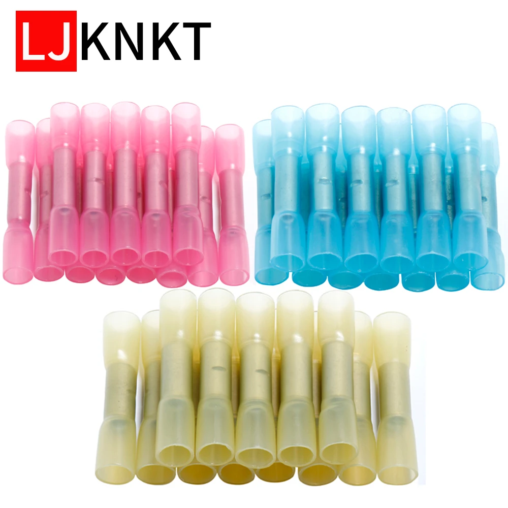 

Waterproof Insulated Heat Shrink Butt Wire Crimp Terminals 22-16 AWG Soldering BHT1.25 BHT2 BHT5 faston Electrical Connectors