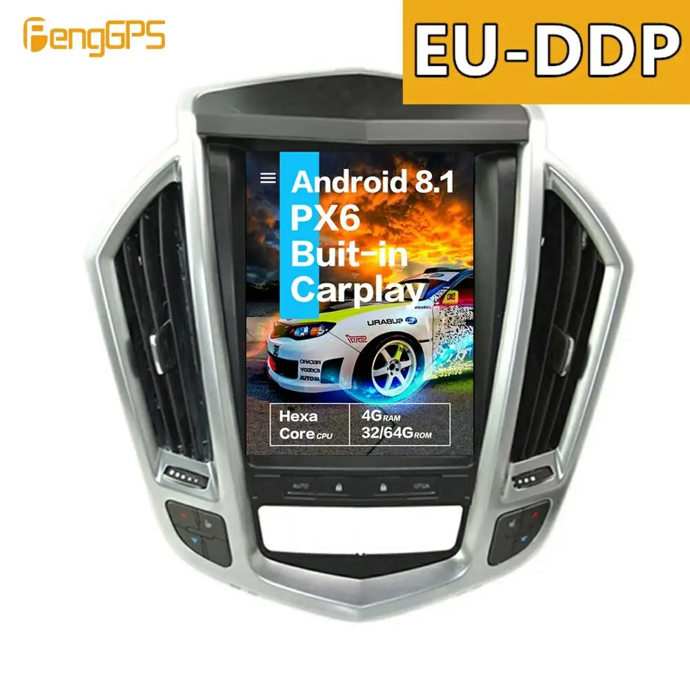 Экран Tesla Android px6 для Cadillac SRX 2009 2012 автомобильный мультимедийный стереоплеер радио