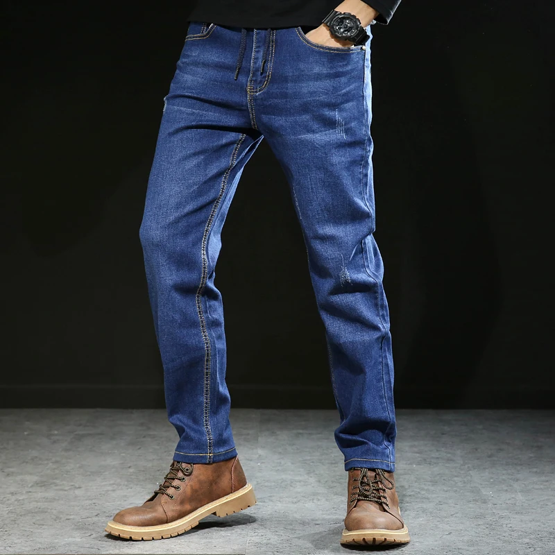 Модные мужские джинсы большого размера 7XL эластичные джинсовые брюки