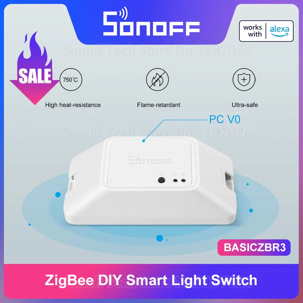Смарт выключатель SONOFF BASICZBR3 Zigbee для самостоятельной сборки релейный модуль с