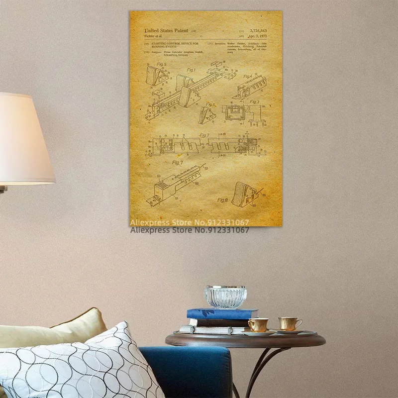 Патентованный спортивный 73-дюймовый постер стартера настенный художественный