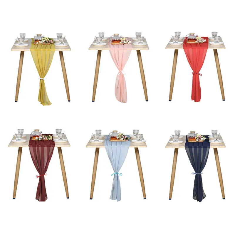 

American Style European-style Table Runner Chiffon Table Runner American Table Runner Decoration Multi-color Table Runner