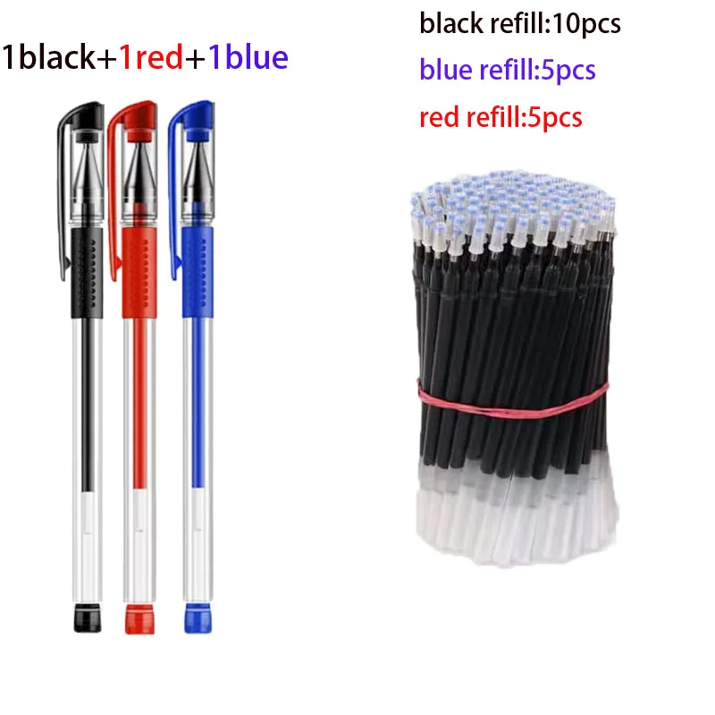 

30pcs/Set Gel Pens Refill Set Black Blue Red Ink Ballpoint Pen Bullet Tip 0.5mm Journal Writing School Supplies Stationery New