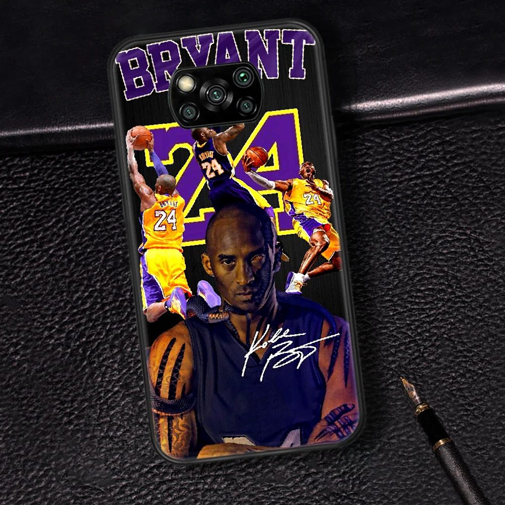

Basketball Kobe Black Mamba 24 Phone case Cover Hull For Xiaomi Mi A2 A3 8 9 SE 9T 10 10T Lite Pro Ultra Poco x3 black Hoesjes