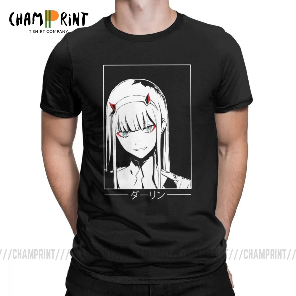 Крутая футболка Zero Two Darling In The Franxx для мужчин 100% хлопок забавные женские топы |