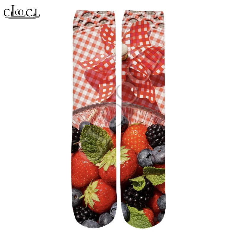 

CLOOCL Drop Shipping 2021 New 3D Printed Colorful Fruit Avocado Orange Cute Cotton Straight for Men Women Harajuku Korean Socks