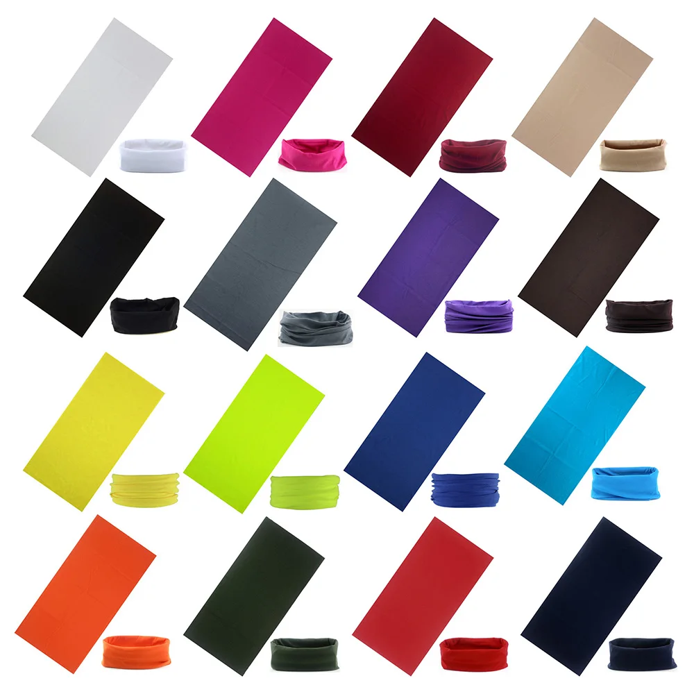 Объемная черная однотонная бандана головная повязка на шею велосипедная