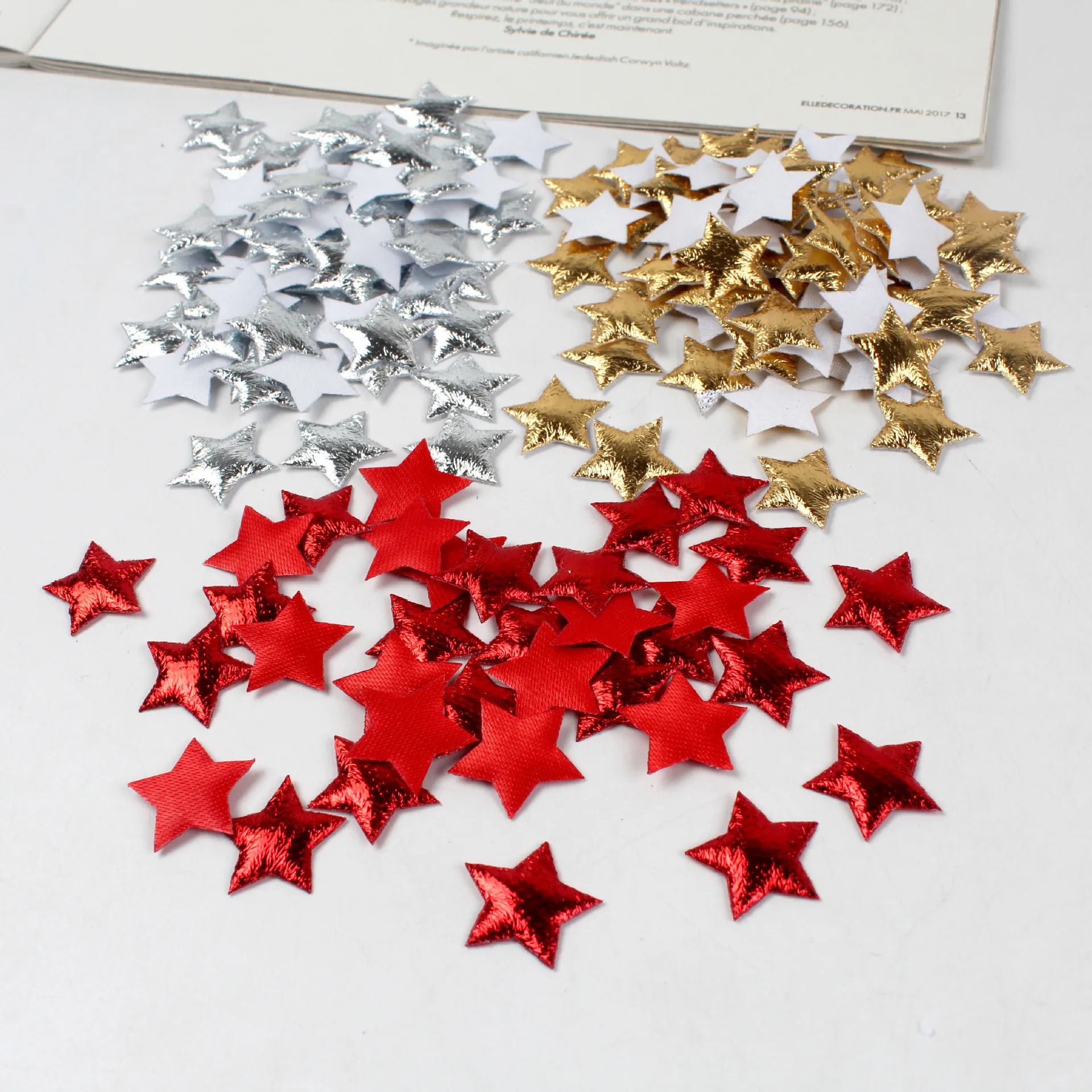 

100pc Gold Star Cloth Christmas Five-pointed Star Home Confetti New Year Decor