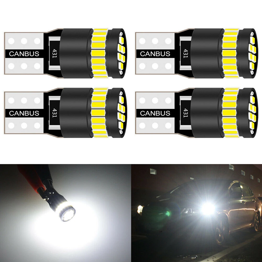 Светодиодная лампа Canbus T10 3014 24SMD без ошибок 12 В лампы W5W 168 194 объектив 6000K 4 шт. |