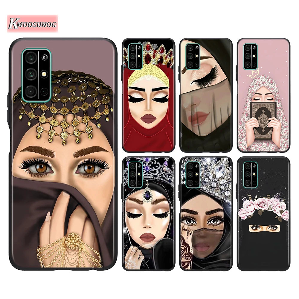 

Black Cover Arabic Hijab Girl Queen for Huawei Honor 30 20S Pro 10i 9C 9A 9S 9X 8X 10 9 Lite 8 8A 7A Pro Lite Phone Case