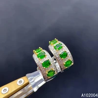 kjjeaxcmy fine jewelry 925 sterling silver inlaid natural diopside female earrings eardrop noble support detection