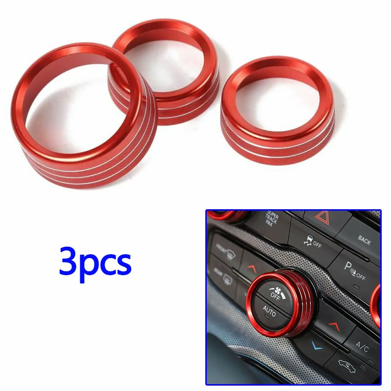 

Replacement Switch Knob Trim Ring 3Pcs Accessories Aluminum Alloy Auto